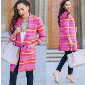 NWT Banana Republic Red and Pink Striped Blazer Coat